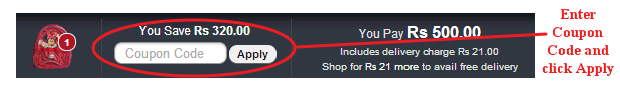 Zop Now Coupon Code Field