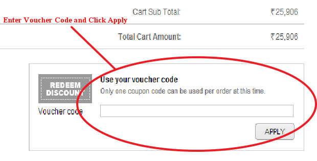 FutureBazaar Voucher Code Field