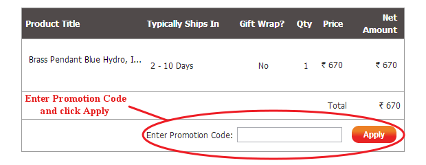 The Elements Factory Promotion Code Field