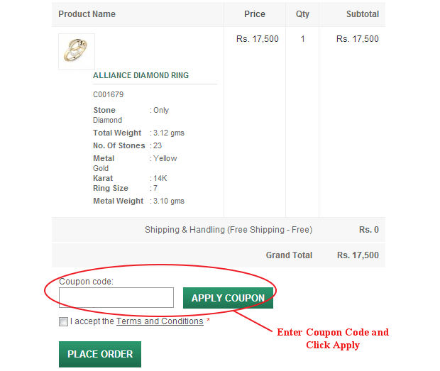 Candere Coupon Code Field