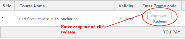 Learn Today Promo Code Field