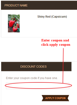 9Gardens coupon code field