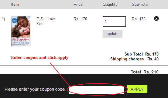 Bibliofreaks Coupon Code Field