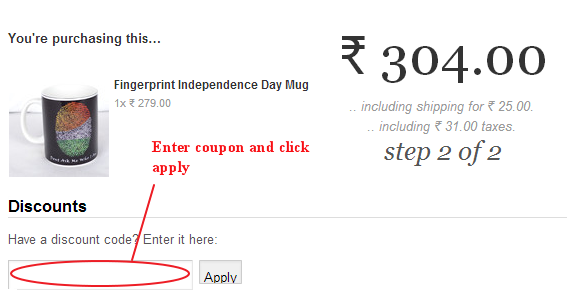 Shawpers Discount Code Field